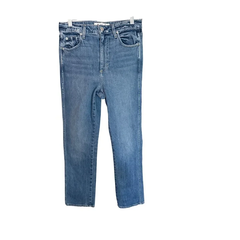 Amo Chloe Crop in Dearest Straight Leg Denim Jeans Size 28 - Picture 2 of 7